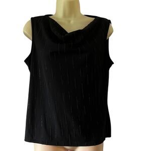 Vintage Norton McNaughton Black Knit Top Sparkle Womans Size Medium Y2K